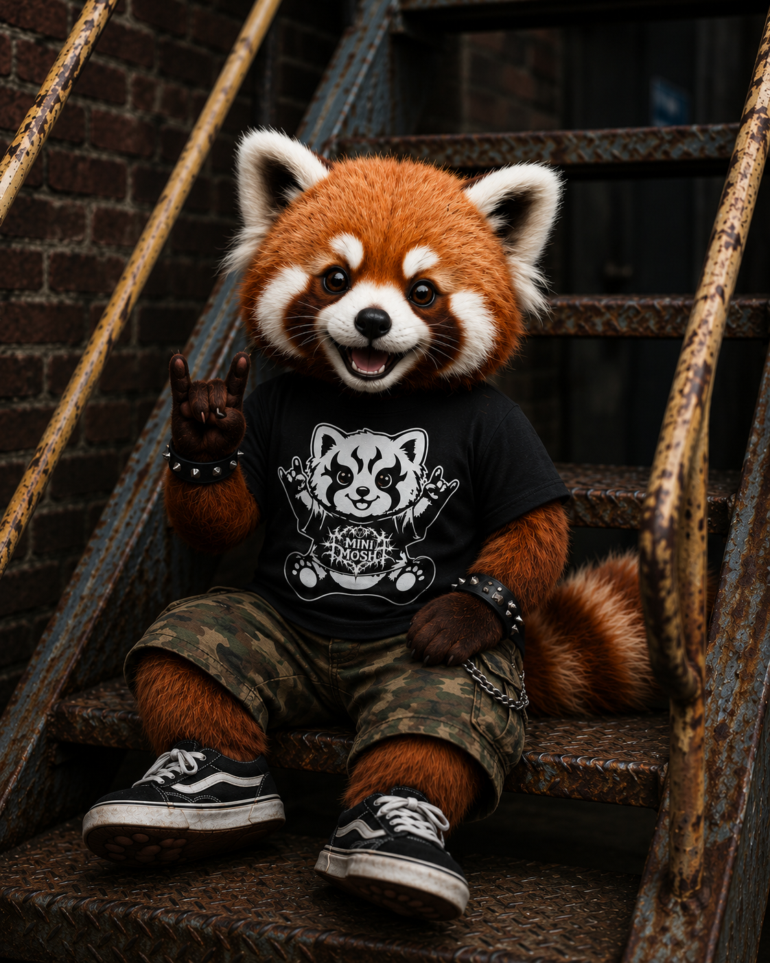 KI-Bild: Minis Mosh Roter Panda Kinder T-Shirt