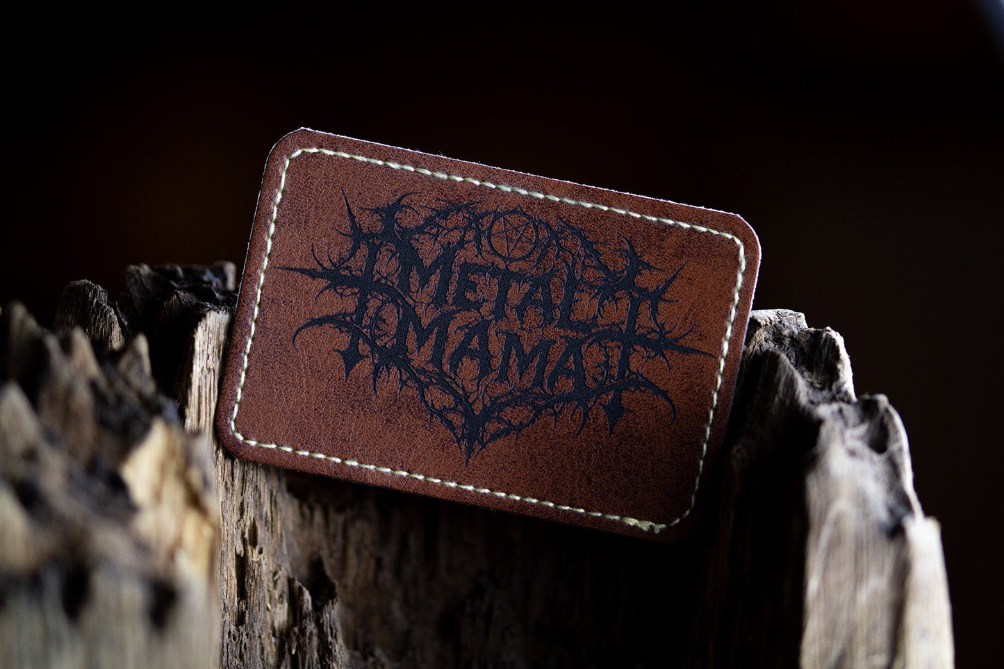 Metal Mama Kunstleder Patch Eckig gelasert