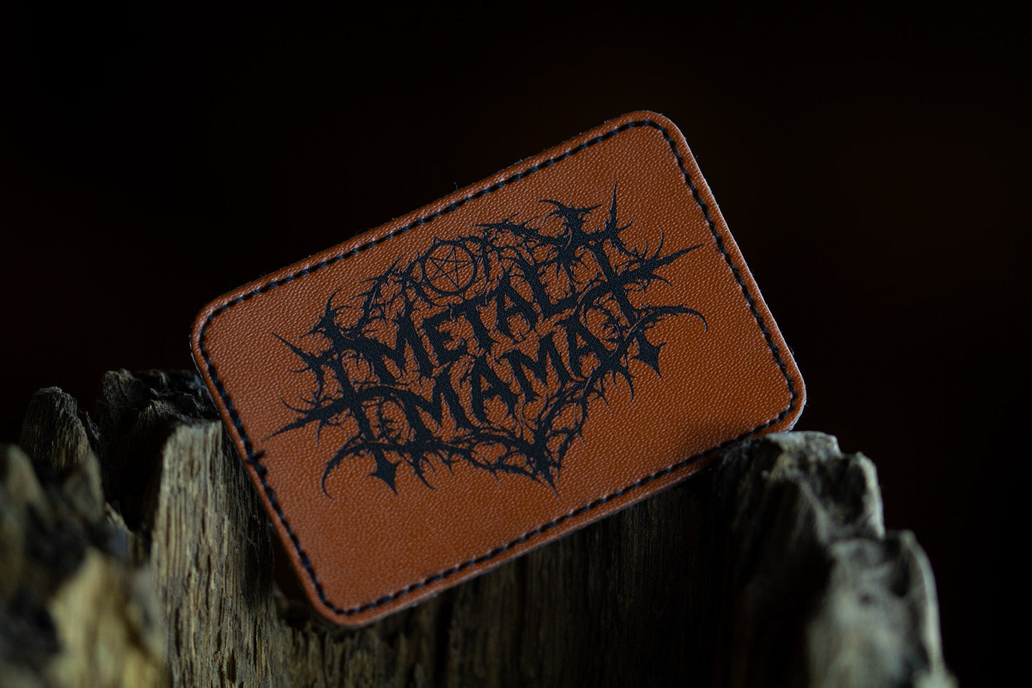 Metal Mama Kunstleder Patch Eckig gelasert