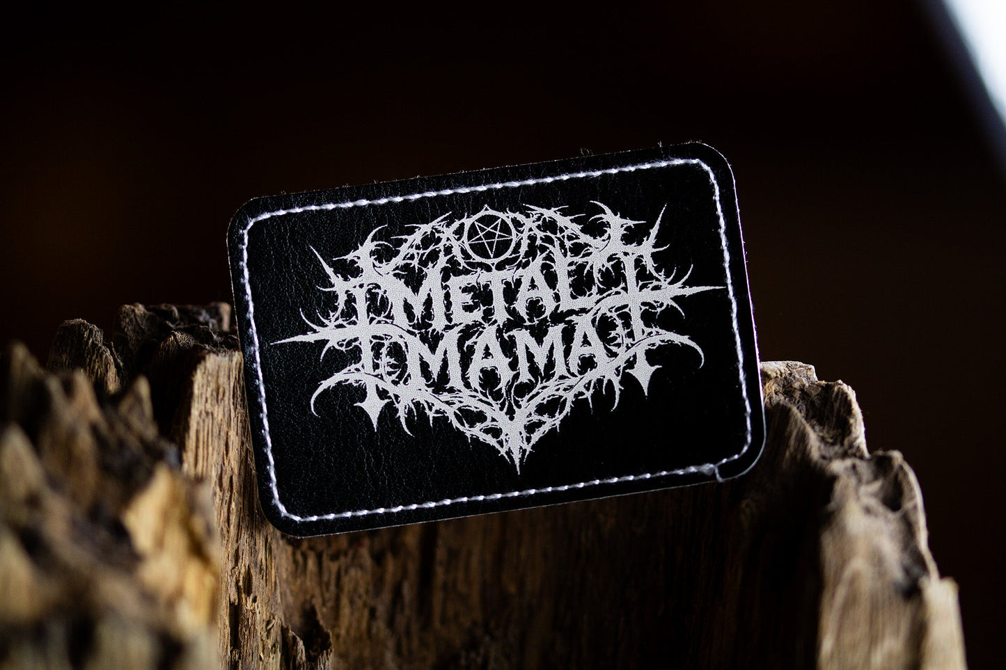 Metal Mama Kunstleder Patch Eckig gelasert