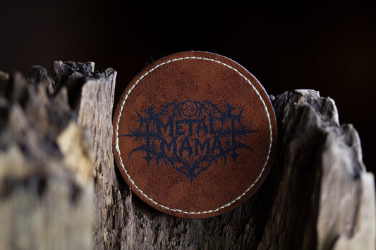 Metal Mama Kunstleder Patch Rund gelasert