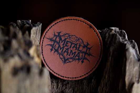 Metal Mama Kunstleder Patch Rund gelasert