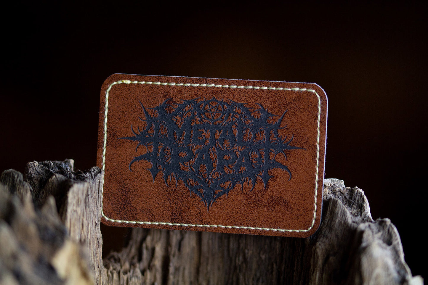 Metal Papa Kunstleder Patch Rechteckig gelasert
