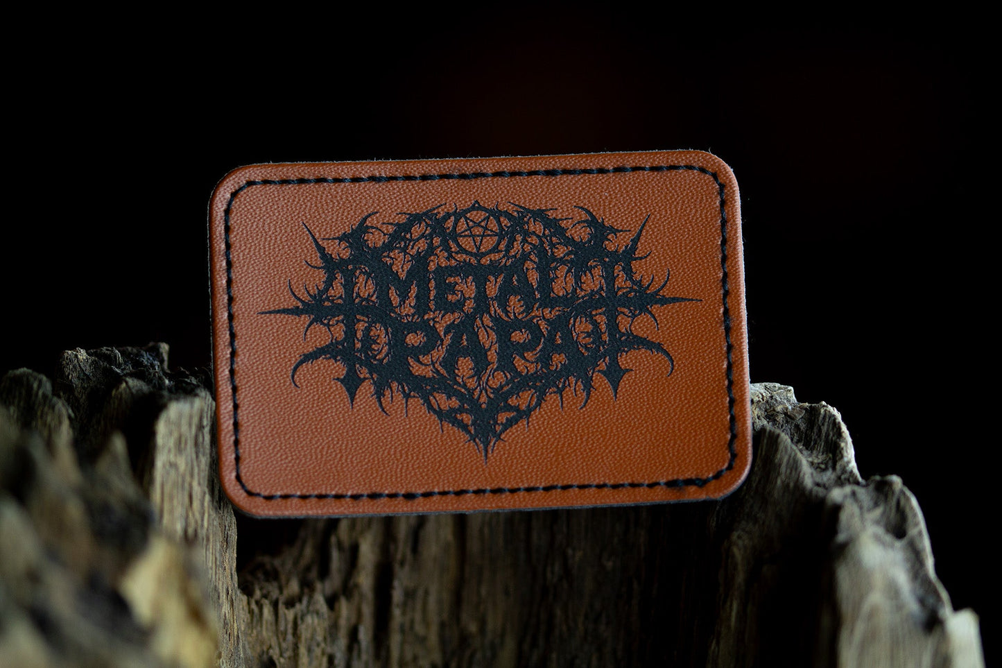 Metal Papa Kunstleder Patch Rechteckig gelasert