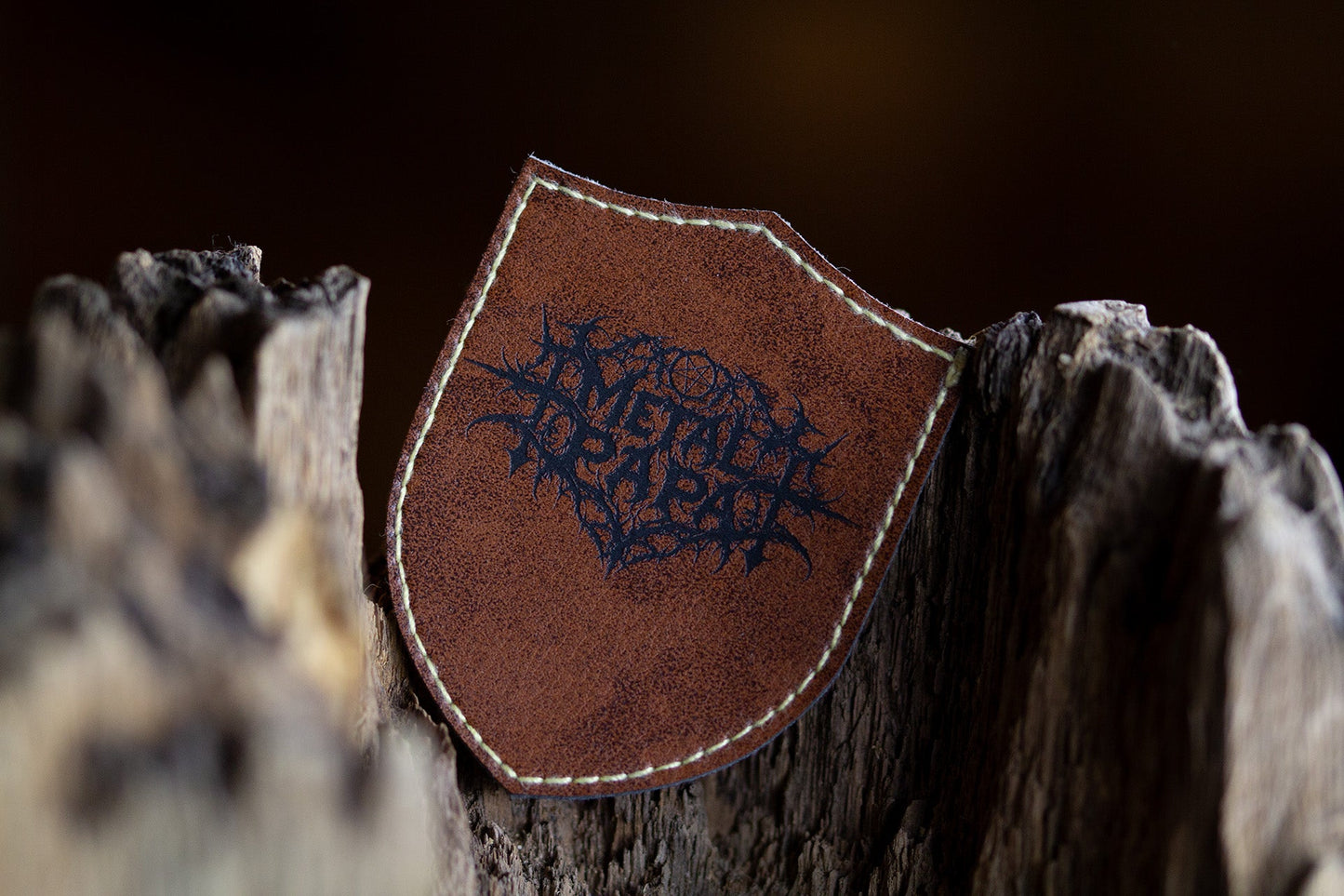 Metal Papa Kunstleder Patch Wappen gelasert