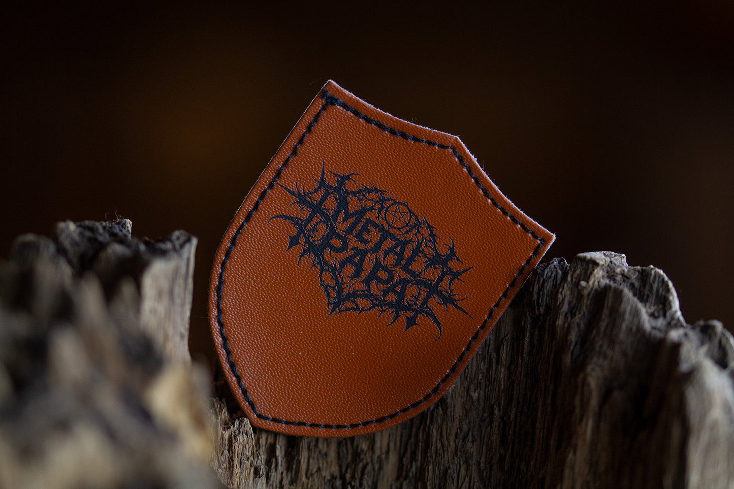 Metal Papa Kunstleder Patch Wappen gelasert